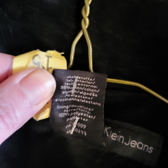 Women's CALVIN KLEIN JEANS Black Velour Lined Jacket Sz M y2k vintage - Picture 10 of 12